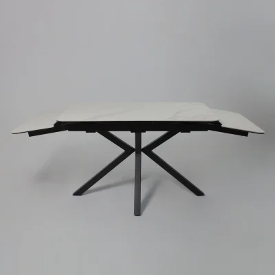 Стол РЕЙН NEW,керамика 0 кат. 1200(1840)*800, Камень белый Greys White/Черный матовый_22