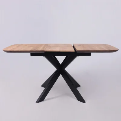 СТОЛЕШНИЦА раздвижная ВЕЙВ + ПОДСТОЛЬЕ КСЕ/Р-80 дуб натуральный/черный  (1200(1600)/800/750)_20