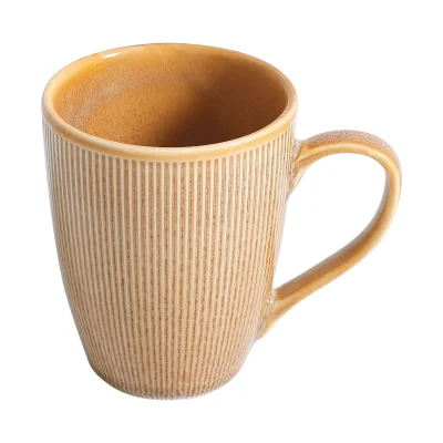 Кружка STRIA, фарфор, пшеничный, 300мл фотография