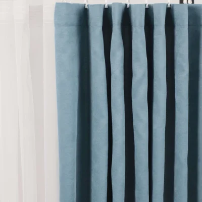 Комплект штор "Канвас" 1,5+1,5х2,5м на универсальной ленте, цвет светлая джинса (арт.906-114) фотография