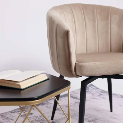 Кресло MELON, поворотное, бежевый велюр/черный_11