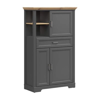 Н.м. "JASMIN" шкаф REG3D1S, к.Графит+Дуб артизан/ф.Графит фотография