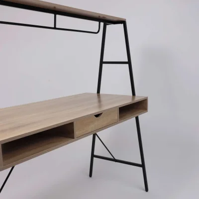 Стол письменный VECTOR, светлый дуб/черный металл, 1390*600*1400_12