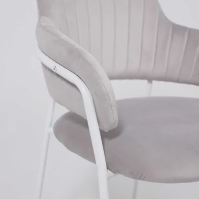 Стул AV 448, светло-серый бархат H-09/белый_5