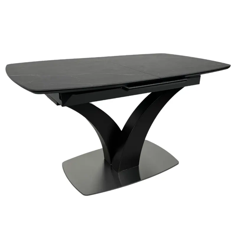 Стол НОТР ДАМ MODERNE, керамика 0 кат. 1400(1800)*850, Камень черный Greys Black /Черный матовый фотография