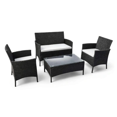 Комплект садовой мебели PATIO (кресло 2шт, диван 1шт, стол 1шт), черный фотография