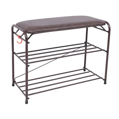 Подставка для обуви Альфа 23, с сиденьем (Коричневый) фотография