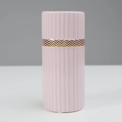 Ваза керамическая POLO, розовый, 9,5*21,5см_4
