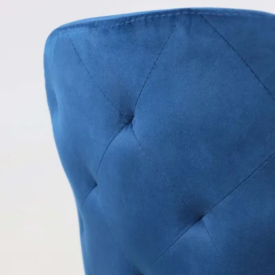 Стул DUBAI, поворотный, (синий велюр/золото)_16