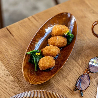 Блюдо для рыбы AURORA, фарфор, каштановый, 31*13*3,6см_6