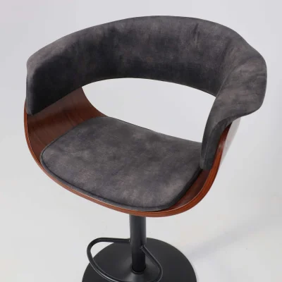 Стул барный ROSSI, велюр, темно-серый Fabb 16/черный_9