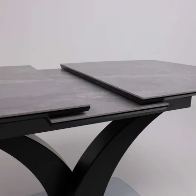 Стол НОТР ДАМ MODERNE, керамика 0 кат. 1400(1800)*850, Камень серый Greys Grey/Черный матовый_14