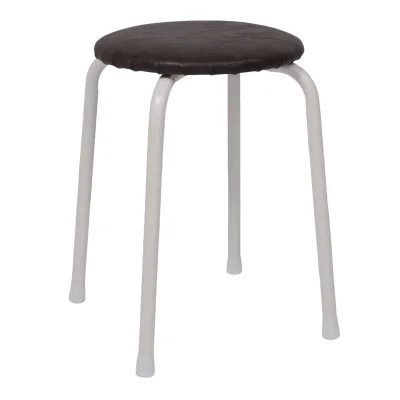 Табурет круглый "Пенек крепкий 220", с ЛДСП, коричневый/белый фотография