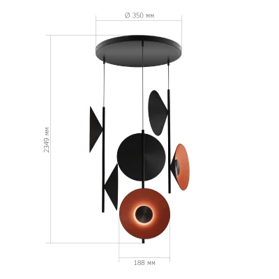 Светильник подвесной ST-Luce Черный/Оранжевый, Черный LED 9*2W 3000K SENTITO_3