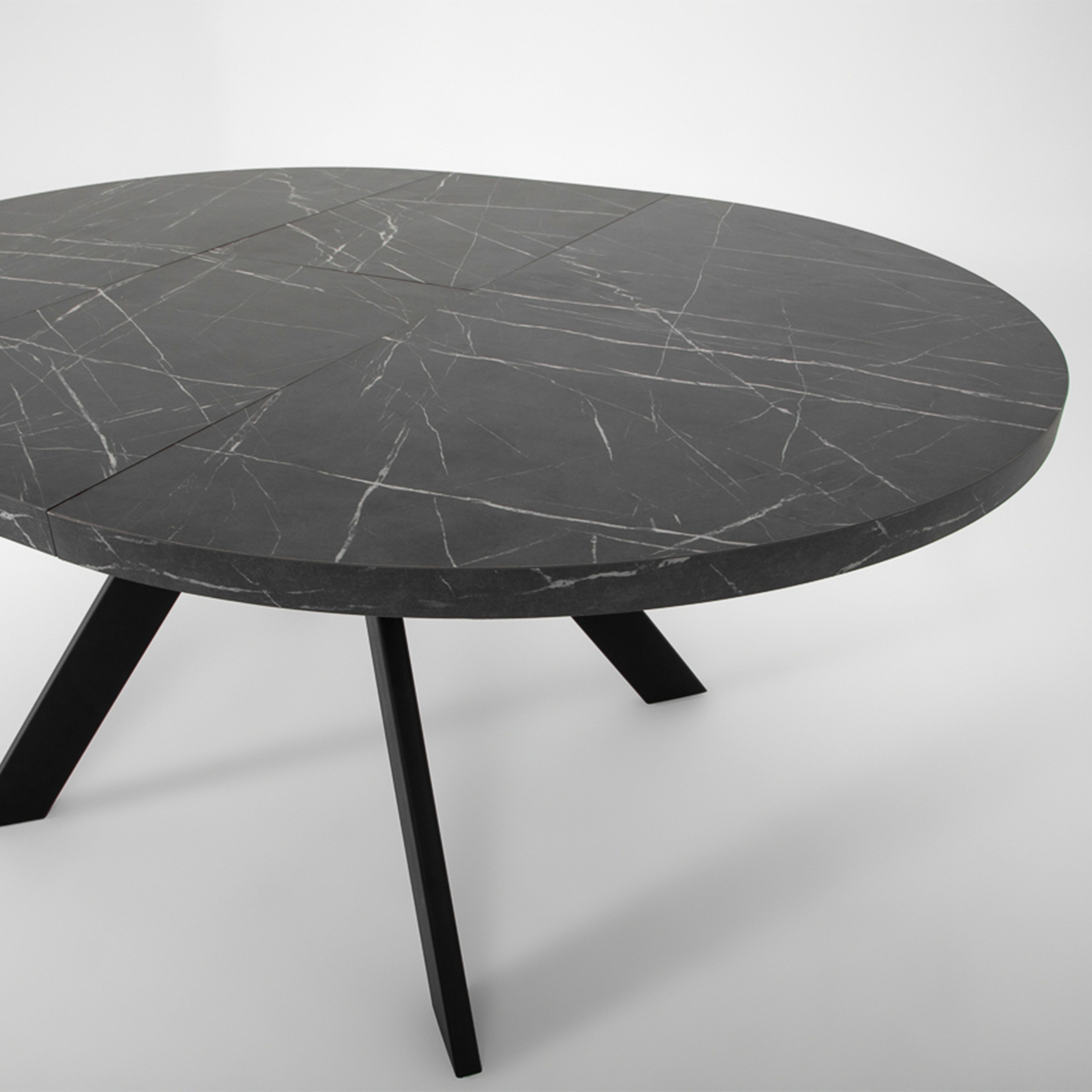 Стол ДЖАЗ 1200(1600)*1200, Черный камень/Черная шагрень купить, цена с ...