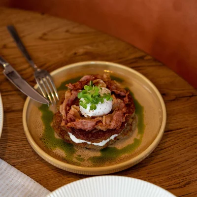 Блюдо STRIA, фарфор, пшеничный, d26,5*3см_4