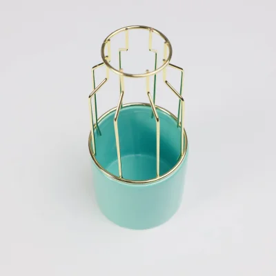 Ваза керамическая OTT, голубой, 10,5*10,5*23см_2