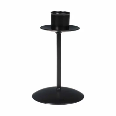 Подсвечник металл на 1 свечу "Боб", 12х7,4 см, черный фотография