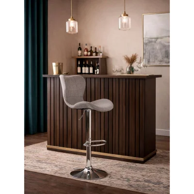 Стул барный LORA, светло-серая ткань/хром_2