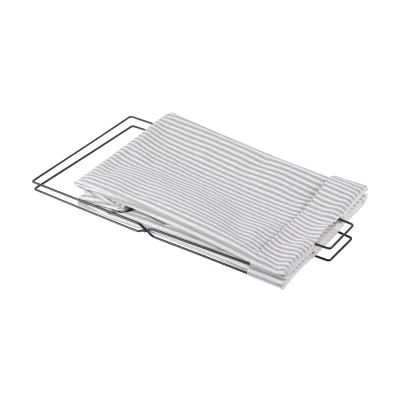 Корзина YUKI ,30*35*58см, серая полоска+черный_4