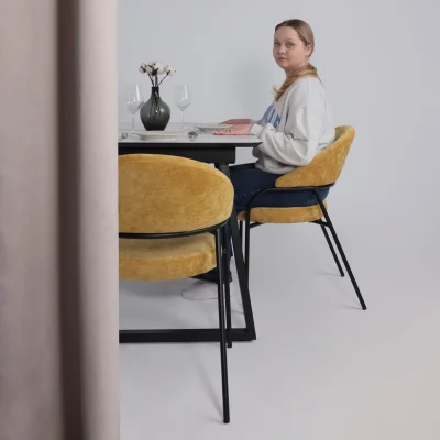 Кресло AV 350, горчичный шенилл Римини 08/черный_2