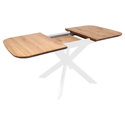 Стол ВЕЙВ раздвижной, 120(160)*80*75, дуб натуральный/белый (ПрР-3 DSW (02) КСЕ/Р-80)_4