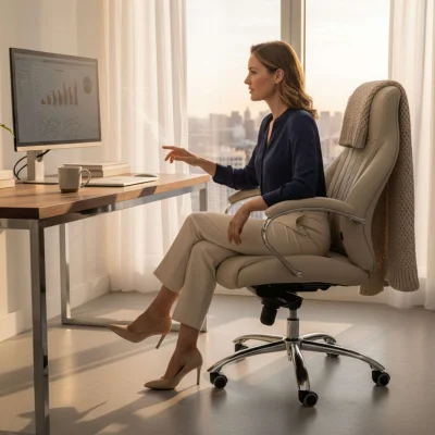 Кресло поворотное MASTIF, мультиблок, натуральная кожа, бежевый_3