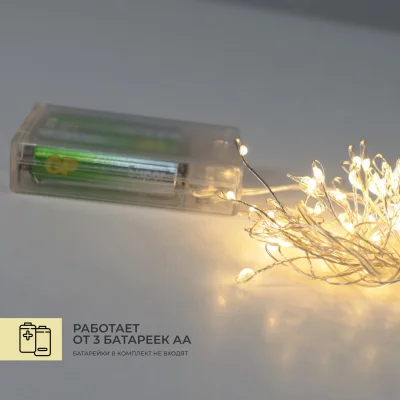 Светодиодная гирлянда AKS тип 6 ( Капли 60LED, 1.1м, 3АА )_5