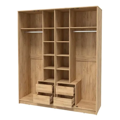 Шкаф КОНЦЕПТ Тренд КТ-Ш4(з), к.Дуб золотой/ф.Пепел  (В2128хШ1800хГ547мм)_4