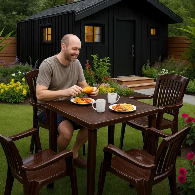 Стол квадратный (800*800*710)мм, шоколадный, РФ_2