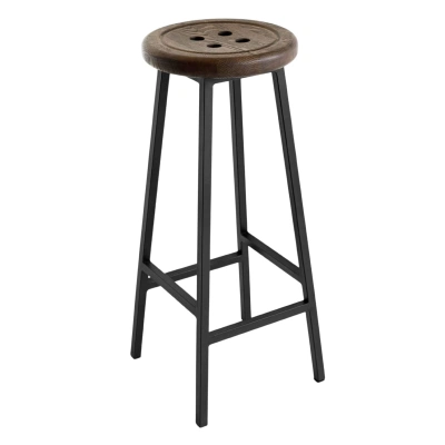 Стул барный BUTTON-78 мореный/черный_1