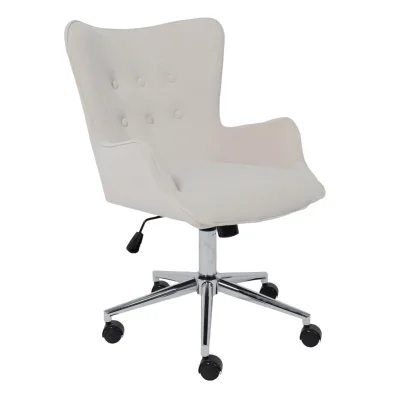 Кресло поворотное BELLA chrome, Kiton 701, велюр/белый антарктида фотография