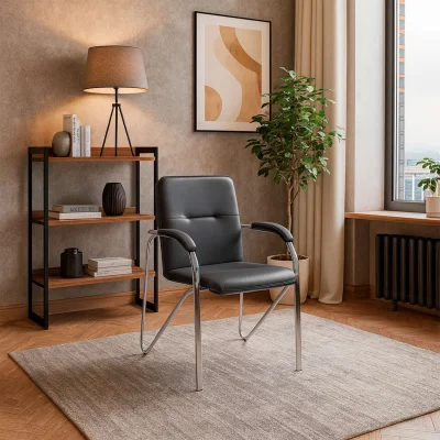 Кресло SAMBA AKS-1 Pegasso светло-серый, мягкие подлокотники_3