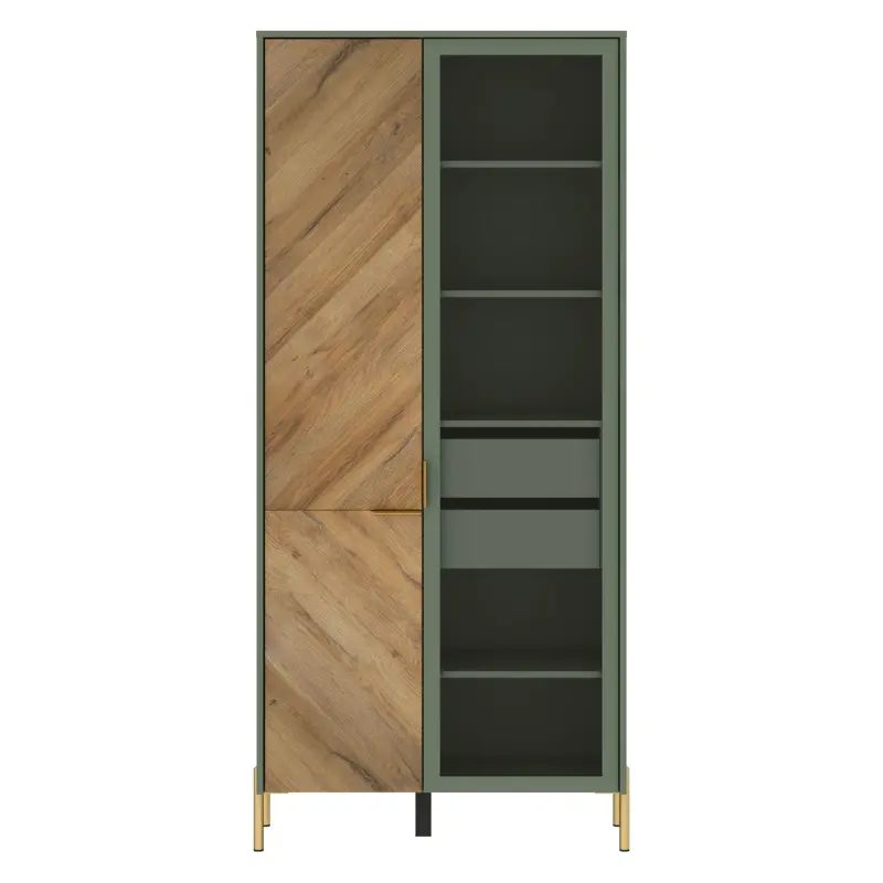 Н.м. "SIENA" шкаф REG1W1D, к.Дымчатый зеленый/ф.Дымчатый зеленый+Дуб вотан_preview_2