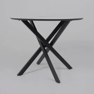 Стол МЕХИКО, пластик премиум 3Д, D950, Камень белый/ Черный матовый_12