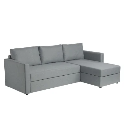 Диван трехместный с угловой секцией Тилаус КП Malmo 90, серый (черные опоры) фотография