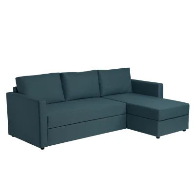 Диван трехместный с угловой секцией Тилаус КП Malmo 81, темно-бирюзовый (черные опоры) фотография