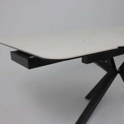 Стол РЕЙН NEW,керамика 0 кат. 1200(1840)*800, Камень белый Greys White/Черный матовый_16