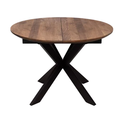 Стол РАУНД раздвижной, d110(150)*75, дуб мореный/черный (ПрР-4 DSW (02) КСЕ/Р-80) фотография