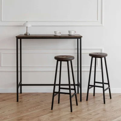 Стул полубарный BUTTON-65 мореный/черный_5