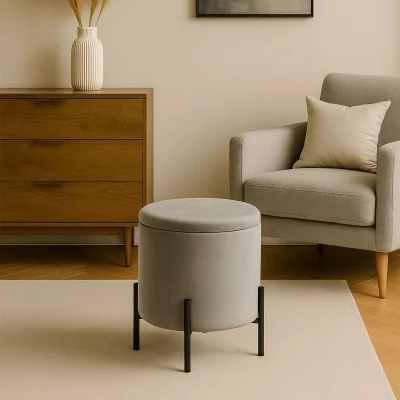 Стул-пуф BOOT, серый велюр MY 180G-60/черный_5