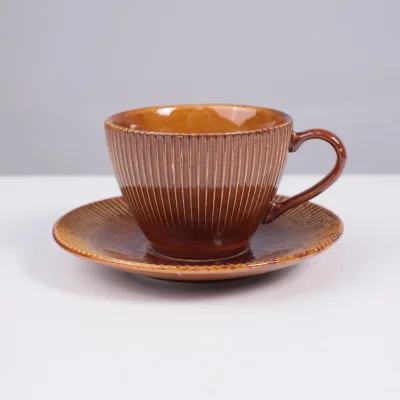 Чайный набор AURORA, фарфор, каштановый,200мл + блюдце_2