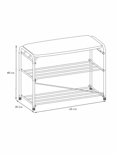 Подставка для обуви Альфа 23, с сиденьем (белый)_3