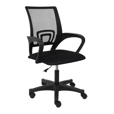 Кресло 695 Black, RICCI, ткань/сетка, чёрный+сетка-черная фотография