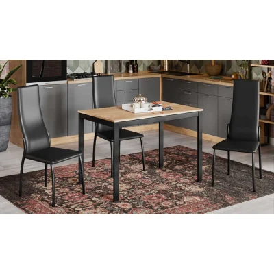 Стол раздвижной СЛАЙД Тип 2, 1100(1600)*680, дуб крафт золотой/черный_6