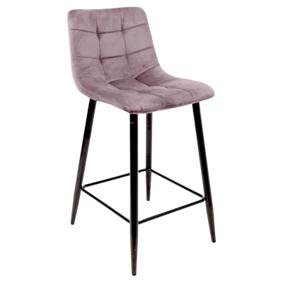 Стул барный MIA, пыльная роза велюр HLR25/черный фотография