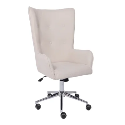 Кресло поворотное BELLA, XL, букле/белый фотография