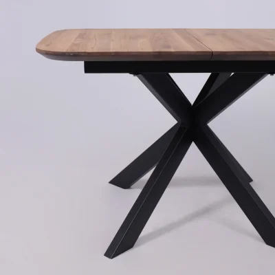 СТОЛЕШНИЦА раздвижная ВЕЙВ + ПОДСТОЛЬЕ КСЕ/Р-80 дуб натуральный/черный  (1200(1600)/800/750)_10