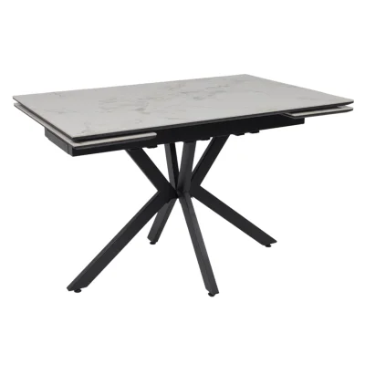 Стол AV 2111, МДФ+керамика, раздвижной 1200 (1800)*800 натуральный, глянцевый GOLD JADE/черный фотография