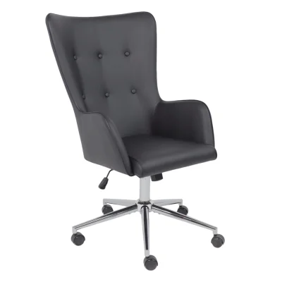 Кресло поворотное BELLA XL chrome, Pegasso черный фотография